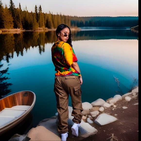 TIE DYE ZIG ZAG Braunstein Fr'eres Qualite Superieurp Short Sleeve Shirt ZZ Man - Picture 4 of 16